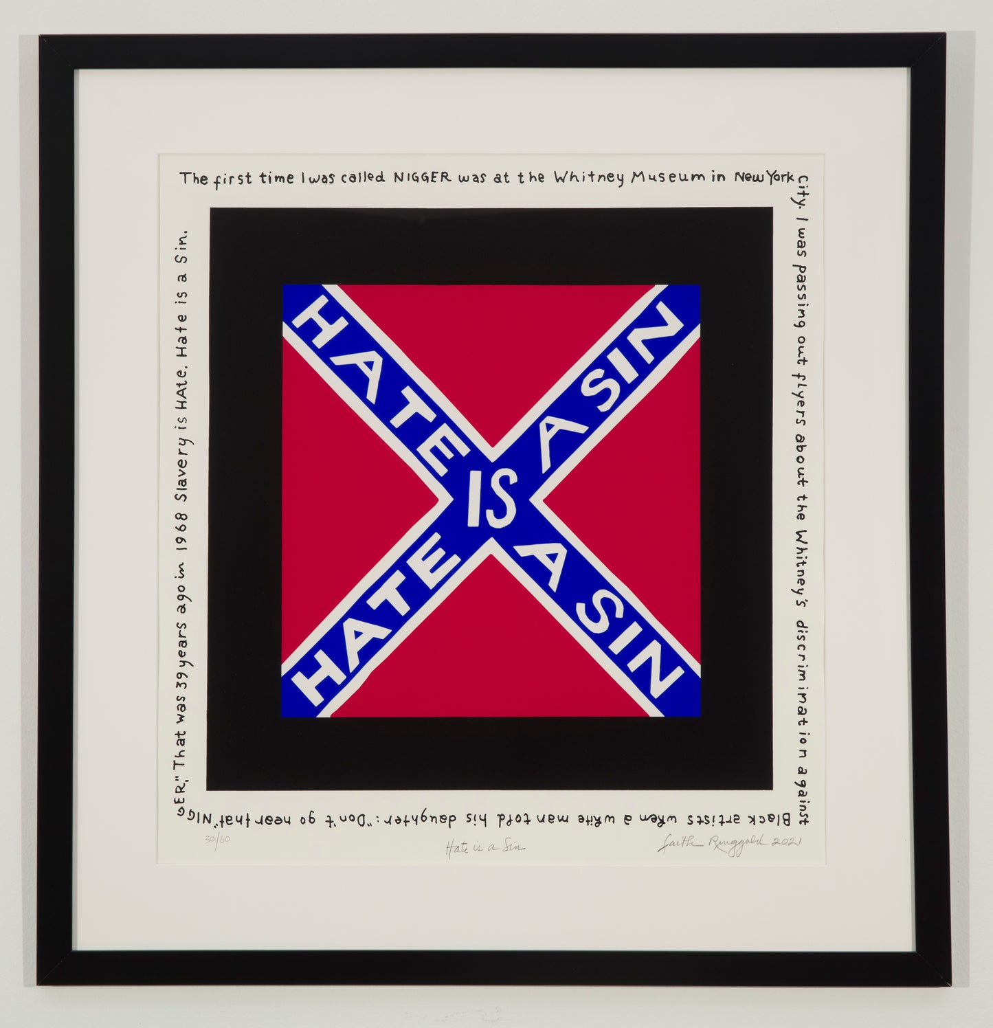 FAITH RINGGOLD 'Hate is a Sin Flag' (2020)