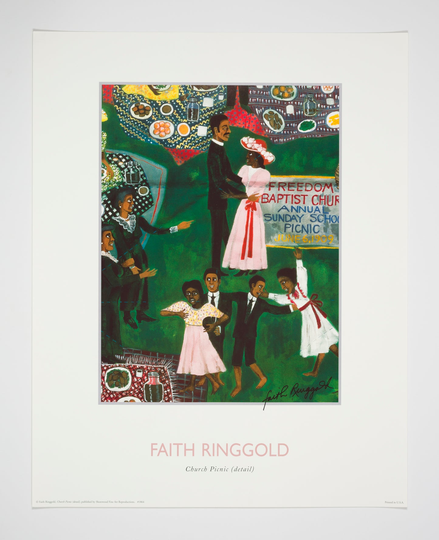 Faith Ringgold "Church Picnic (Detail #1864)" Poster