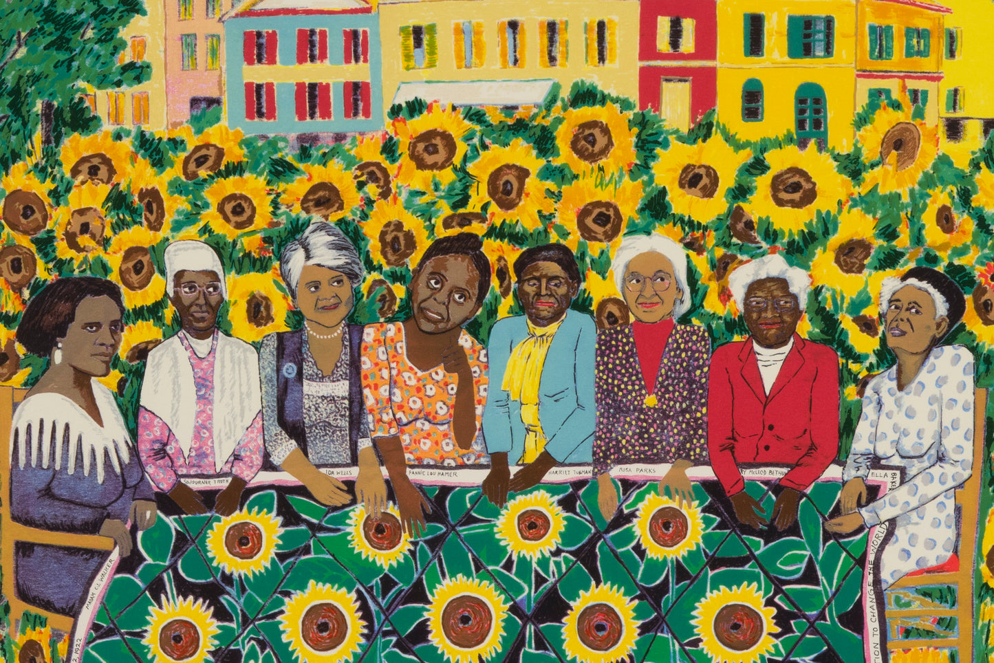 FAITH RINGGOLD "The Sunflower Quilting Bee at Arles" (1997)