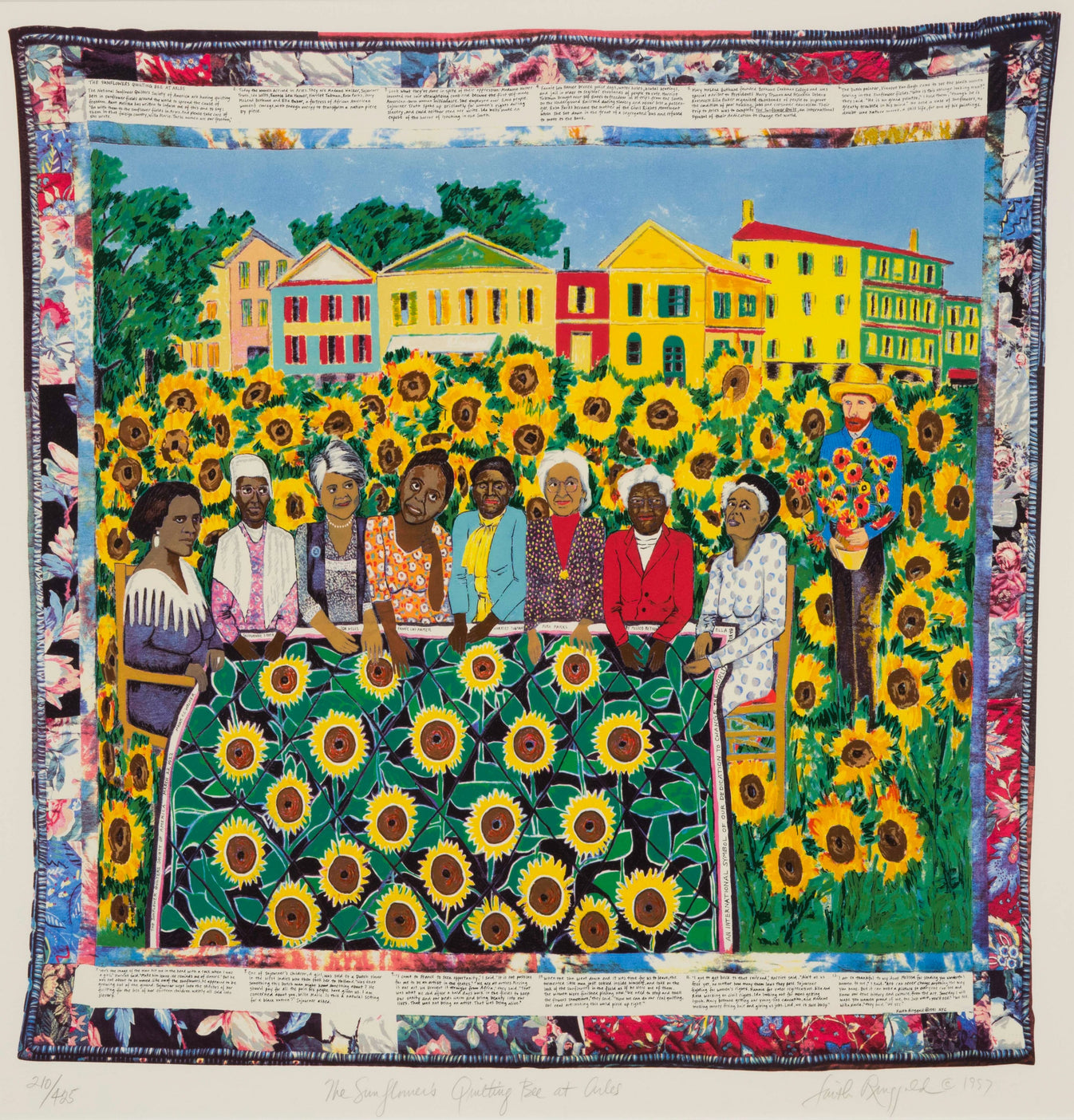 faith-ringgold-the-sunflower-quilting-bee-at-arles-1997-aca